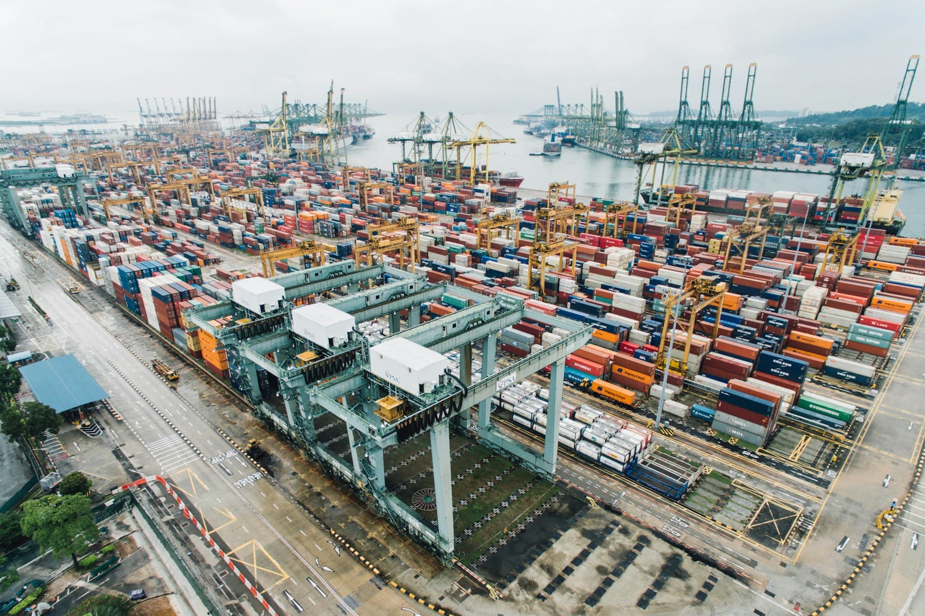International cargo ship and global logistics operation